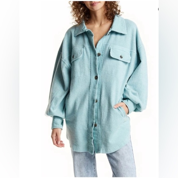 Free People Tops - Free People Ruby Brushed Cotton-Blend Jacket in Mountain Jubilee Size S. NWT